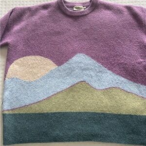 Scenic Landscape Women's Sweater - Purple, Blue, Green